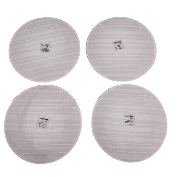 Temp-Tations Classic Red Stripe Glass Salad Luncheon Plates – Set of 4 - Picture 2 of 10